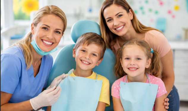 Smiles all around at the dentist's office